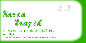 marta mrazik business card